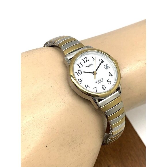 Timex Women's Watch TW2V47000 Indiglo Quartz Two Tone White Dial Expansi… - Picture 5 of 14